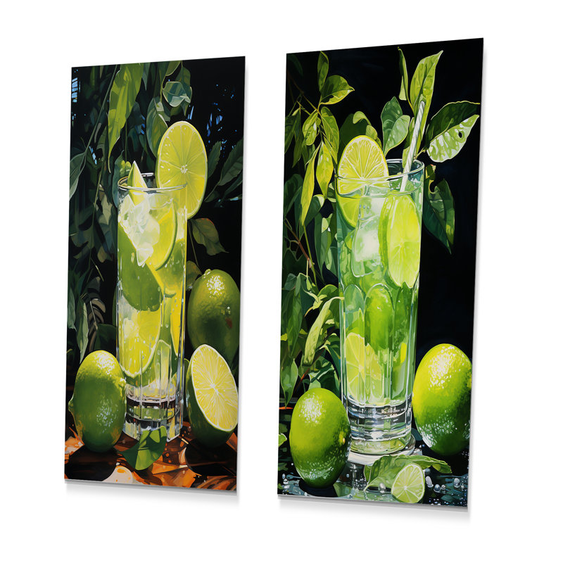 Ensemble de 2 décorations murales en métal Caipirinha, H 28 po x l 24 po