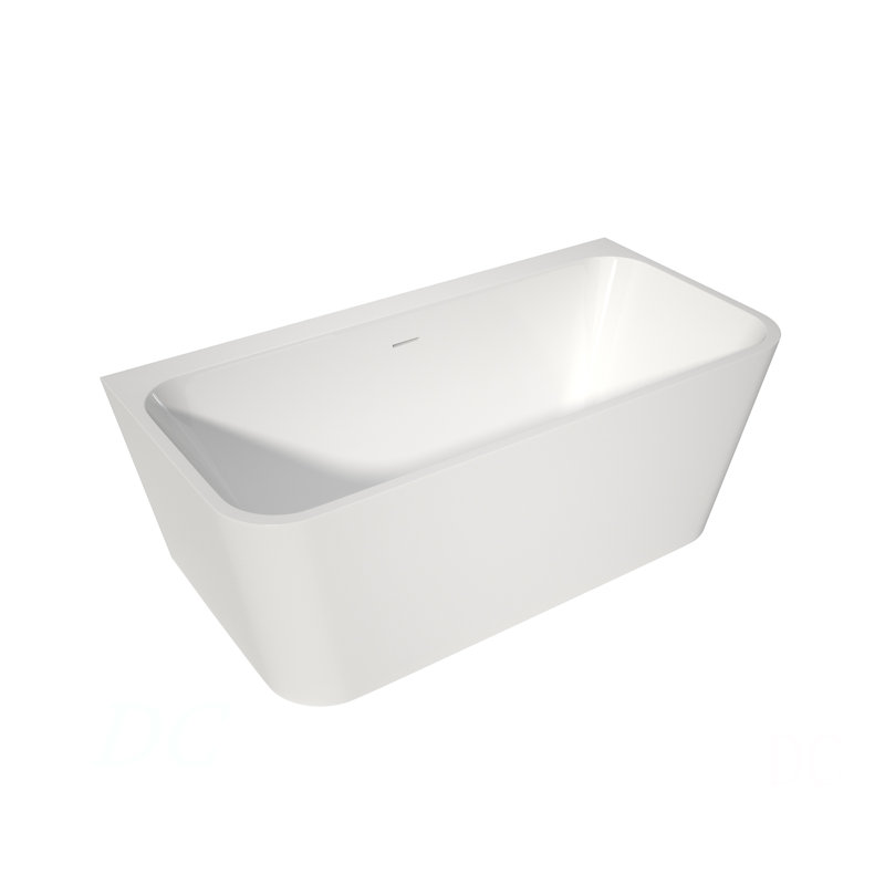 Baignoire de trempage autoportante 59 po en acrylique rectangulaire autoportante 59 po (blanc)