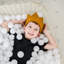 Tapis pour enfants 3 Sprouts en tissu recyclé / guingan / beige