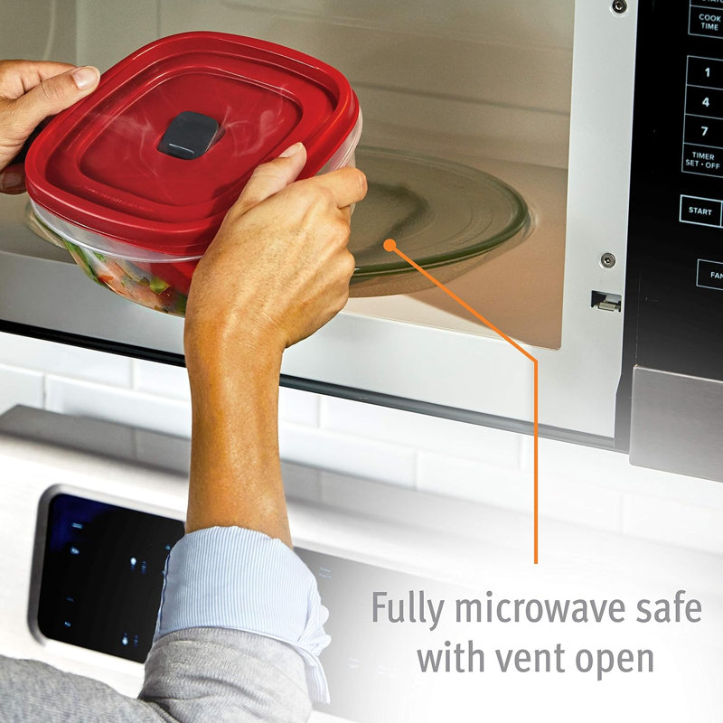 Red Food Storage Containers, 42-Piece Set With Easy-Find Lids, Salad Dressing And Condiment Capacities, Microwave And Dishwasher Safe, BPA-Free, Vented Lids For Splatter-Free Microwaving