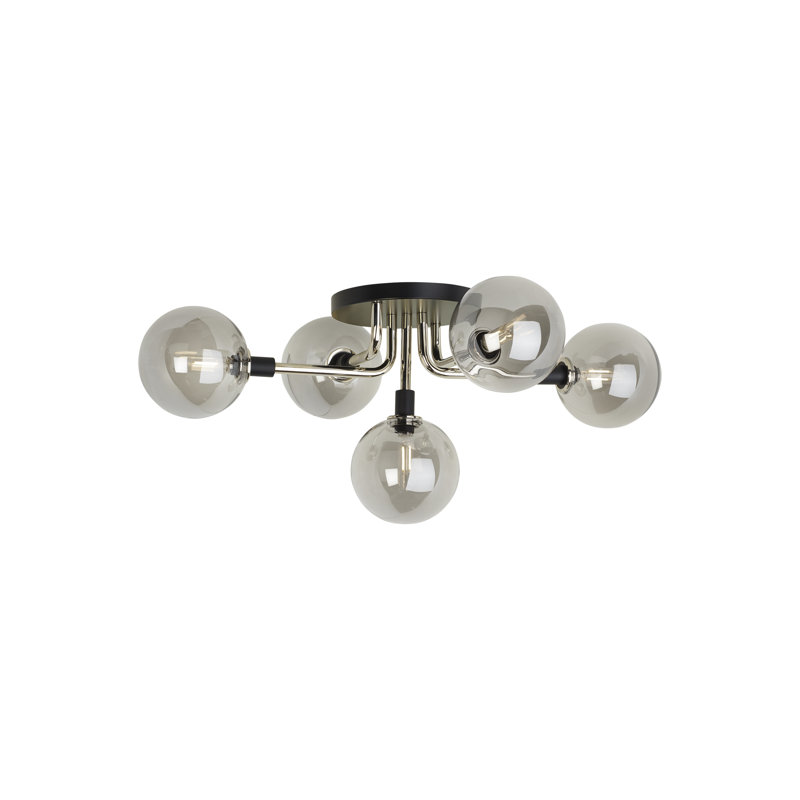 Viaggio 5 - Light Semi Flush Mount, Satin Nickel, Clear, Yes