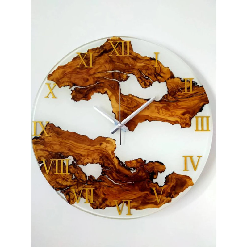 Horloge murale en bois, H 20 po x l 20 po x P 2 po