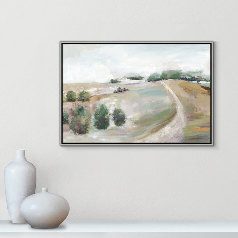 Kel Country Road Hill by Allison Pearce - Floater Frame Print on Canvas, 25.5" H x 37.5" W, Silver