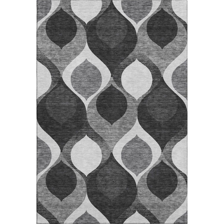 Premium Machine Washable Lisse Black Rug