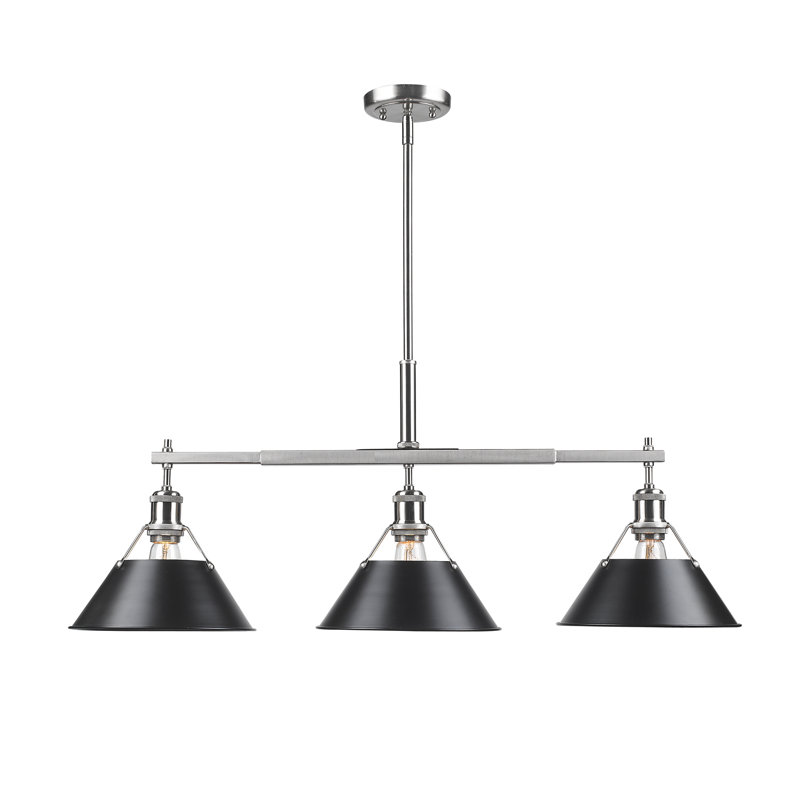 Bisto 3 - Light Kitchen Island Pendant, Black, Pewter