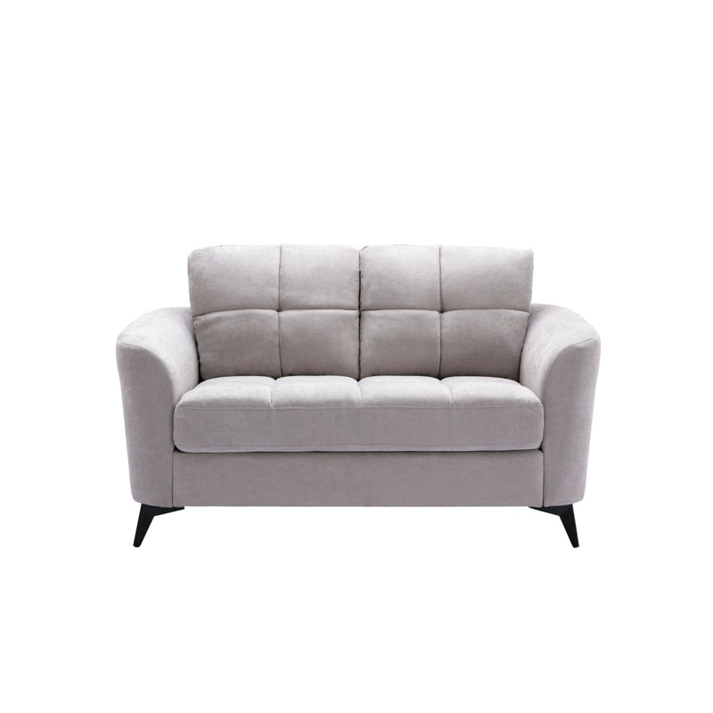 Causeuse l 60 po en tissu tissé pour le salon de la chambre à coucher, Gris