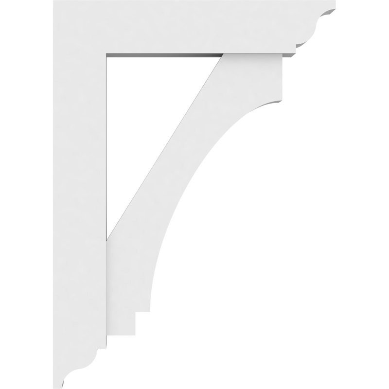 3"W x 16"D x 22"H Standard Imperial Architectural Grade PVC Bracket With Traditional Ends, 22" H x 3" W x 16" D