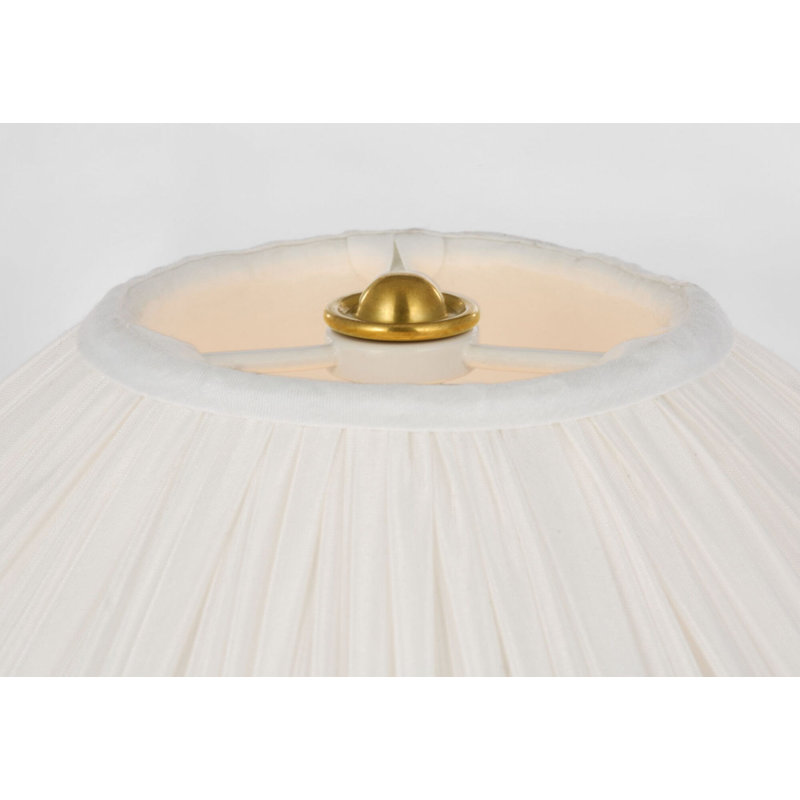 Soren 53" Floor Lamp with Silk Pleated Shade, Hand-Rubbed Antique Brass
