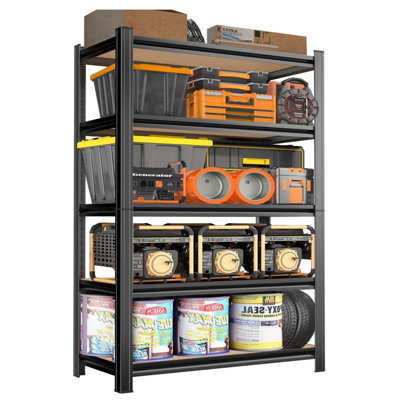 Garage Shelving Metal And Wood Storage Shelves Heavy Duty Utility Shelf For Garagebasementkitchen