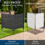 3-Panel Vinyl Privacy Screen – 48" H X 50" W, -Like, 11" Steel Stakes, For AC/Trash/Pool Equipment-125124940