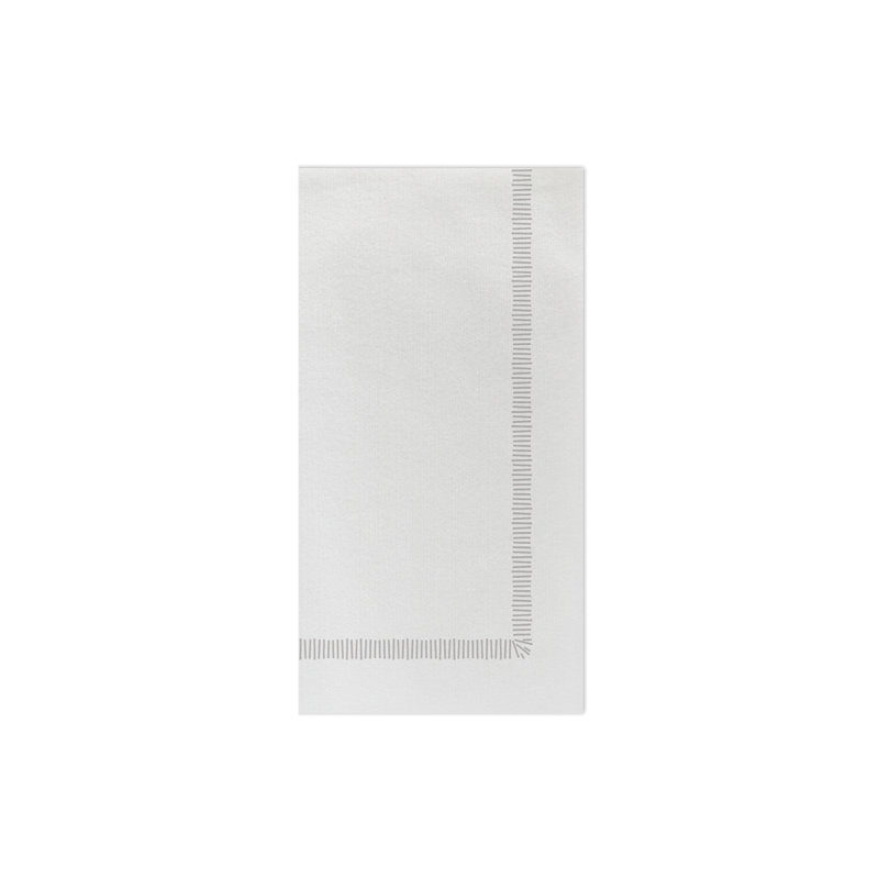 Papersoft Napkins Fringe Guest Towels, White/Light Gray