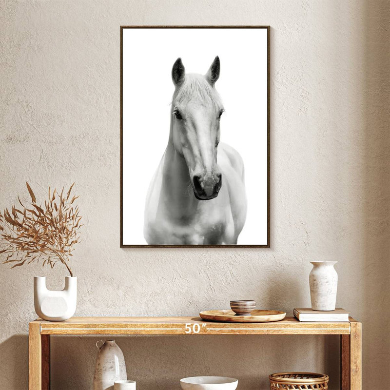 Mince cheval blanc, 25" x 37", Floating Frame Walnut