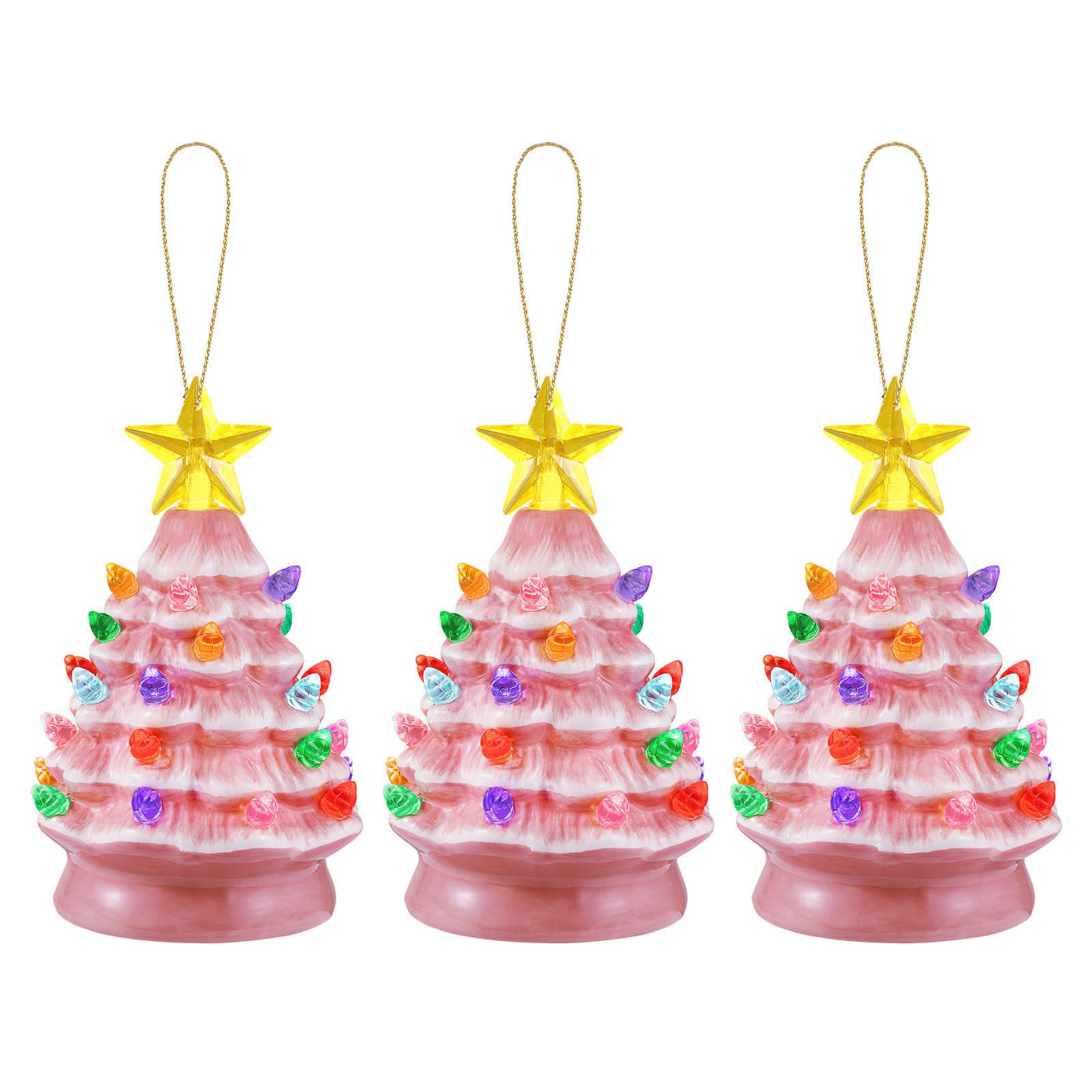 Nostalgic 5.25'' Ceramic Christmas Lighted Hanging Figurine Ornament