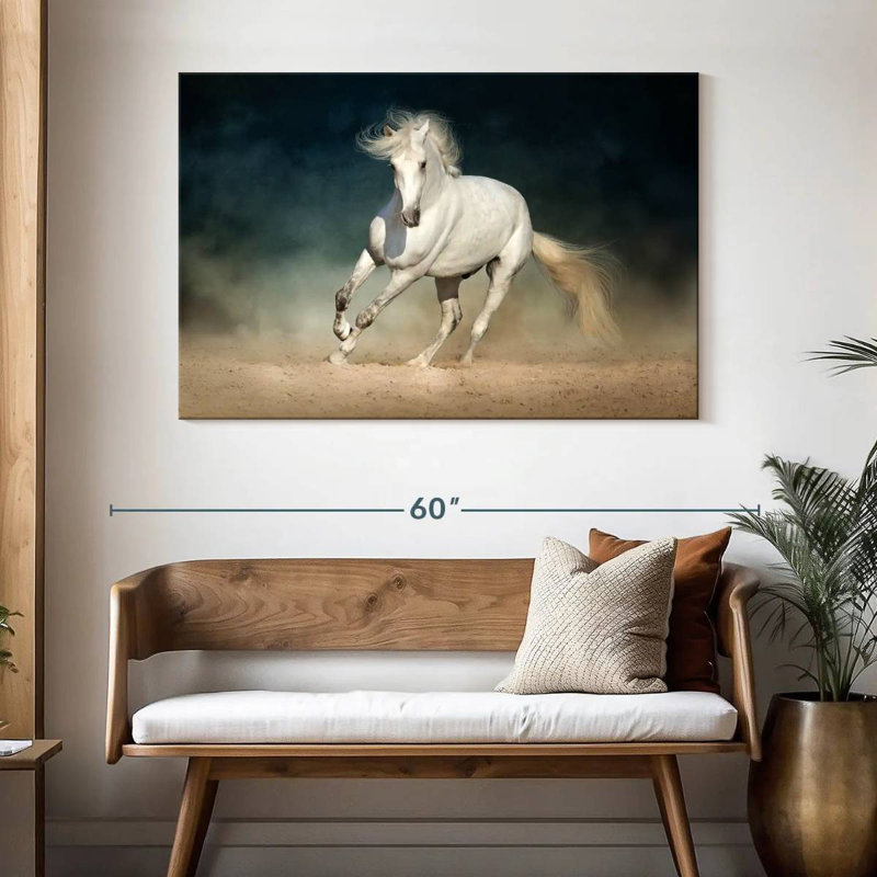 Cheval blanc Brampt, H 32 po x l 48 po
