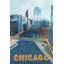 «Chicago Waterway», reproduction d'art sur toile tendue-98617881