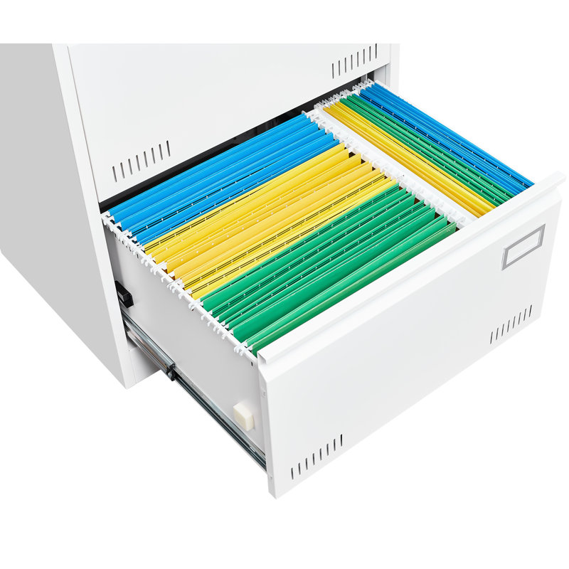 Metal 3 Drawer Widened Filing Cabinet In White, Lock For Secure And Streamlined Office File Handling Organization Cabinet, Drawers With Optimal