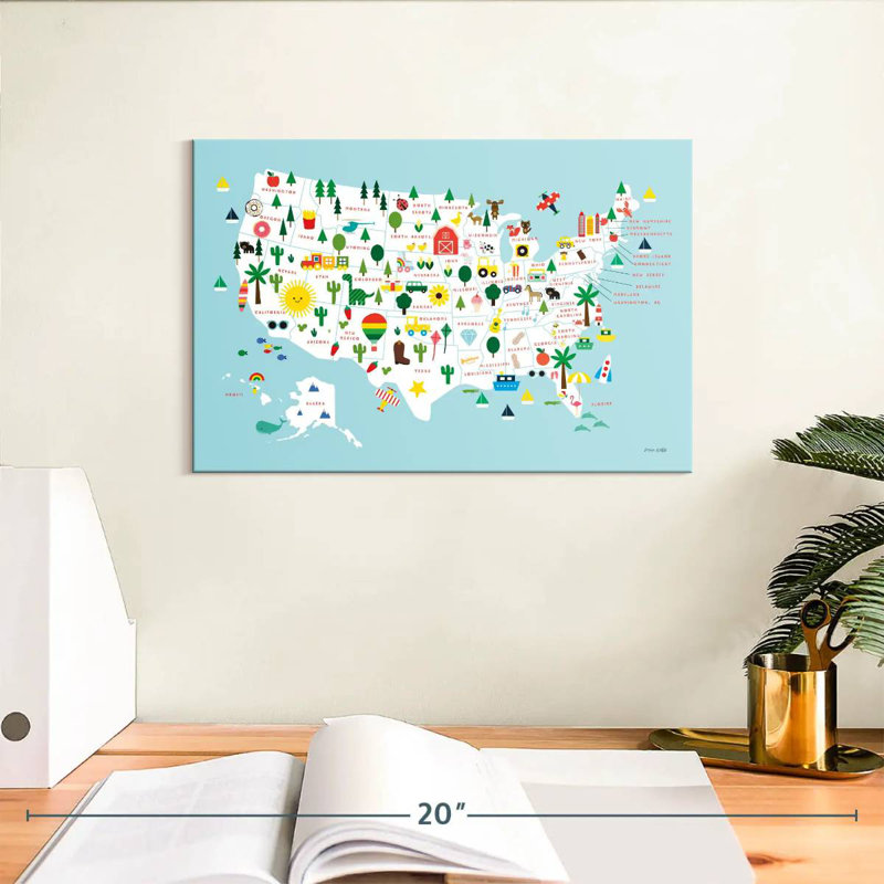 Carte amusante des États-Unis, H 8 po x l 12 po