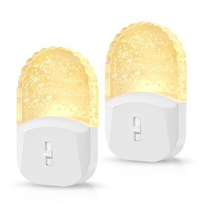White Plug-In Dimmable Night Light With Acrylic Decor And 3000K Light