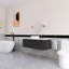 48 po Meuble-lavabo mural simple flottant noir avec dessus en marbre artificiel-292264832