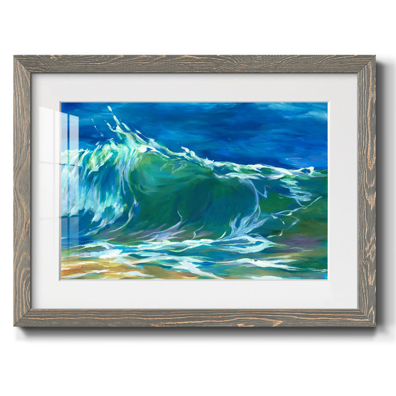 Green Flash - reproduction encadrée rustique avec tableau mat, Gris, H 18 po x l 26 po