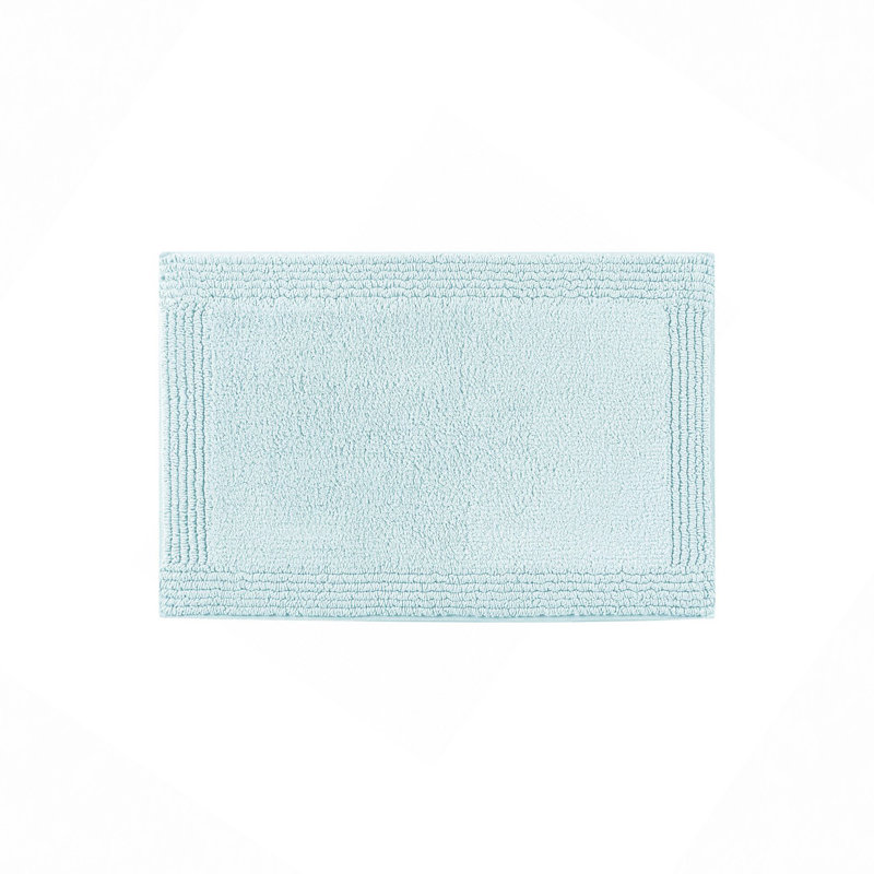1 PCS 24X44" 100% Cotton Tufted 3000 GSM Reversible Bath Rug, Aqua, Single - 44" L x 24" W