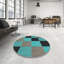 Tapis géométrique noir / sarcelle Antrea-1862786154