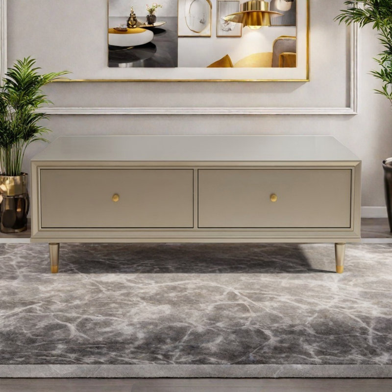 Table basse American Light Luxury, H 17,7 po x L 47,2 po x l 23,6 po