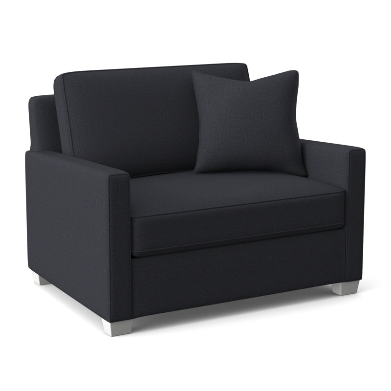 Nicklaus Sleeper Sofa, Frost White Finish, Stone Crypton Performance; 0884-83, 5" Innerspring Mattress