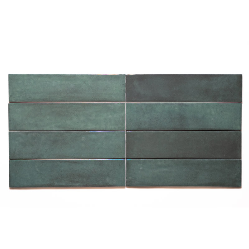 Carreau de métro brillant Imagine Brillo 2,4 po x 10 po (32 carreaux) - Porcelaine, plancher et piscine, Vert