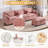 Modern Upholstery Sofa with Movable Storage Ottoman, Phone Holder, USB Charging Port-117671807