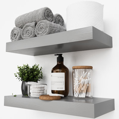 Tablettes flottantes en bois massif, tablettes en bois pour le rangement mural