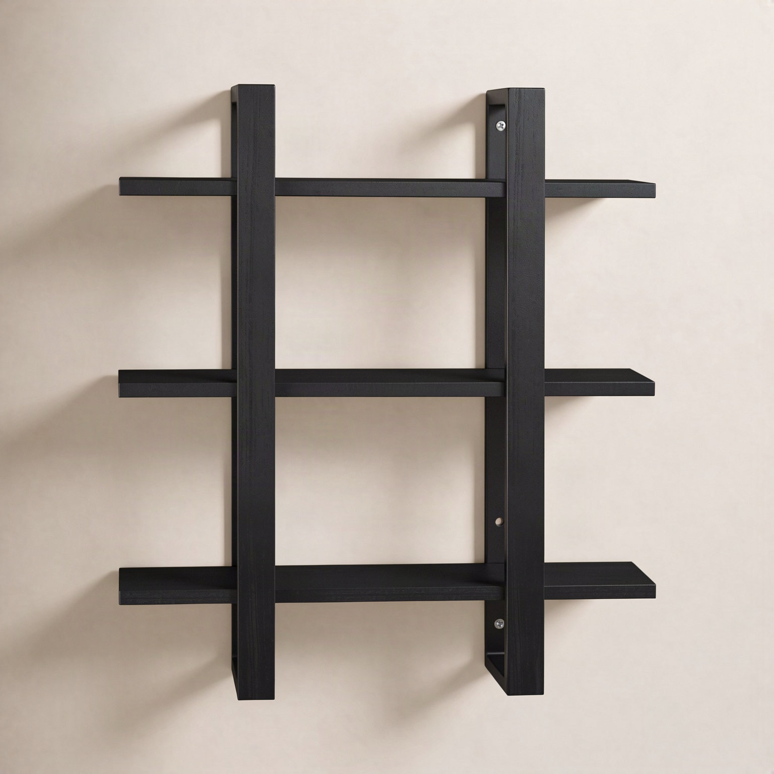 28" Solid Wood Floating Shelf, Black Oak