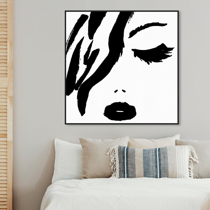 «All Black Rouge à lèvres», reproduction, Impression encadrée, H 41 po x l 41 po, Noir