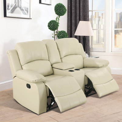 69'' Vegan Leather Pillow Top Arm Reclining Loveseat Sofa