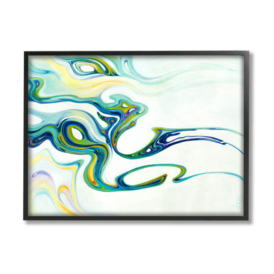 «Wavy Modern Green Forms», estampe numérique par Dina D'argo