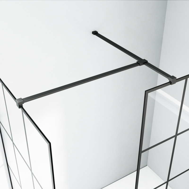 Canice 1000mm W x 1900mm H Walk In Framed Walk In Glass Screens with Pattern Glass