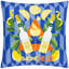 Limoncello Indoor / Outdoor Abstract Blue Square Throw Cushion