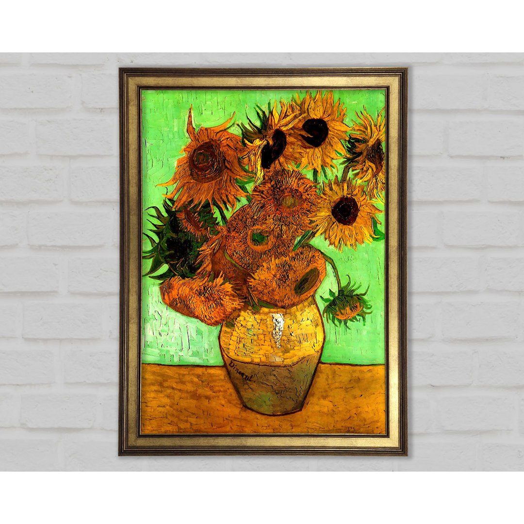 Van Gogh Stillleben Vase mit zwölf Sonnenblumen 2 - Einzelne Bilderrahmen Kunstdrucke