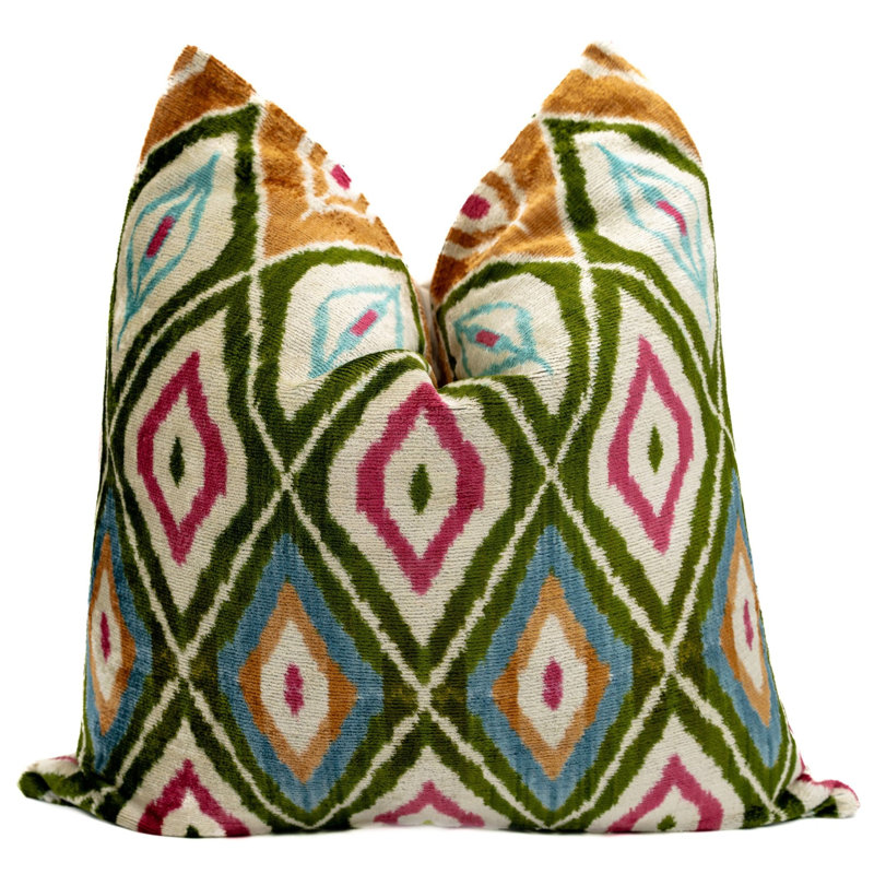Geometric Feather Throw Pillow