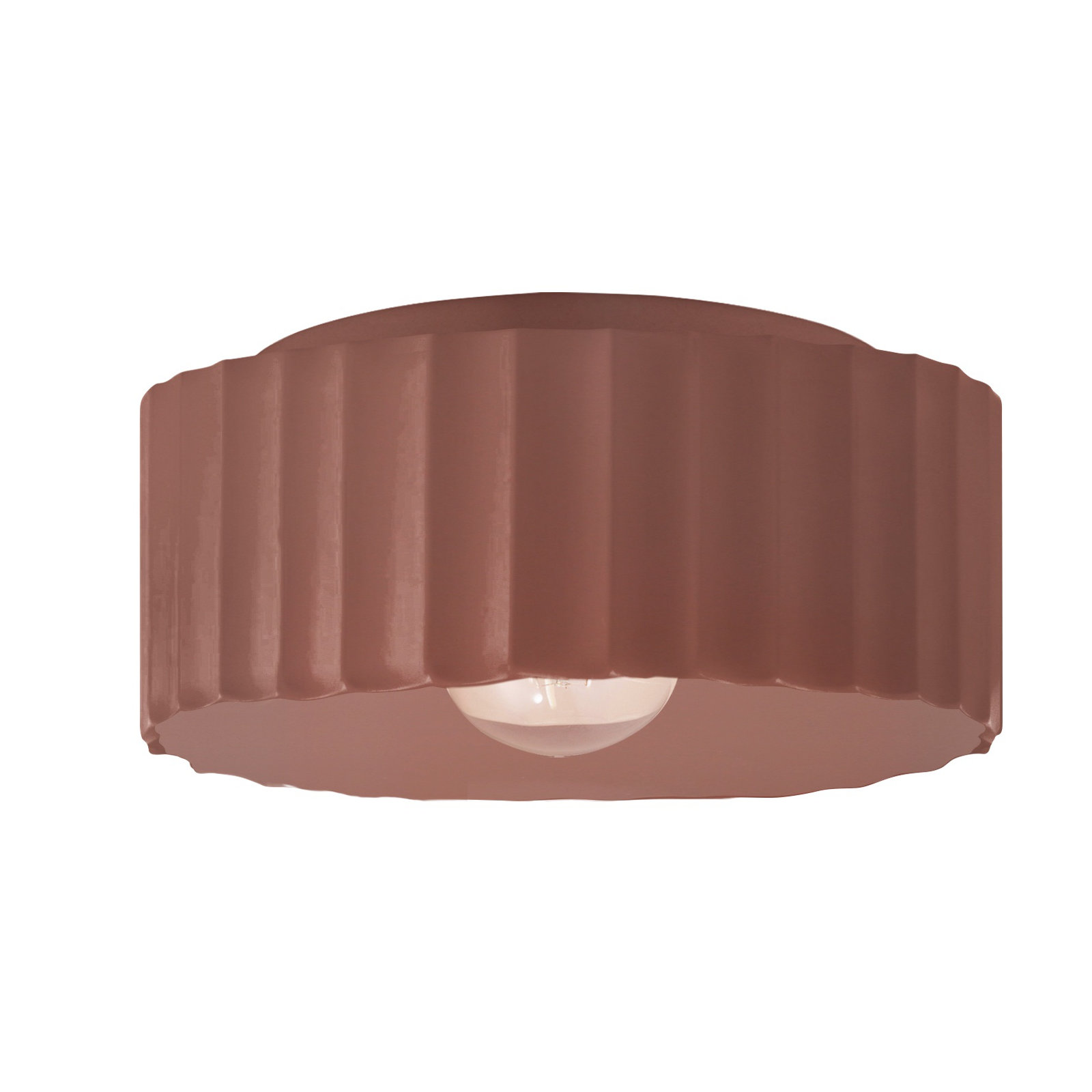 Colgate Single Light Ceramic Flush Mount, Canyon Clay, 6.5" H x 13" W x 13" D