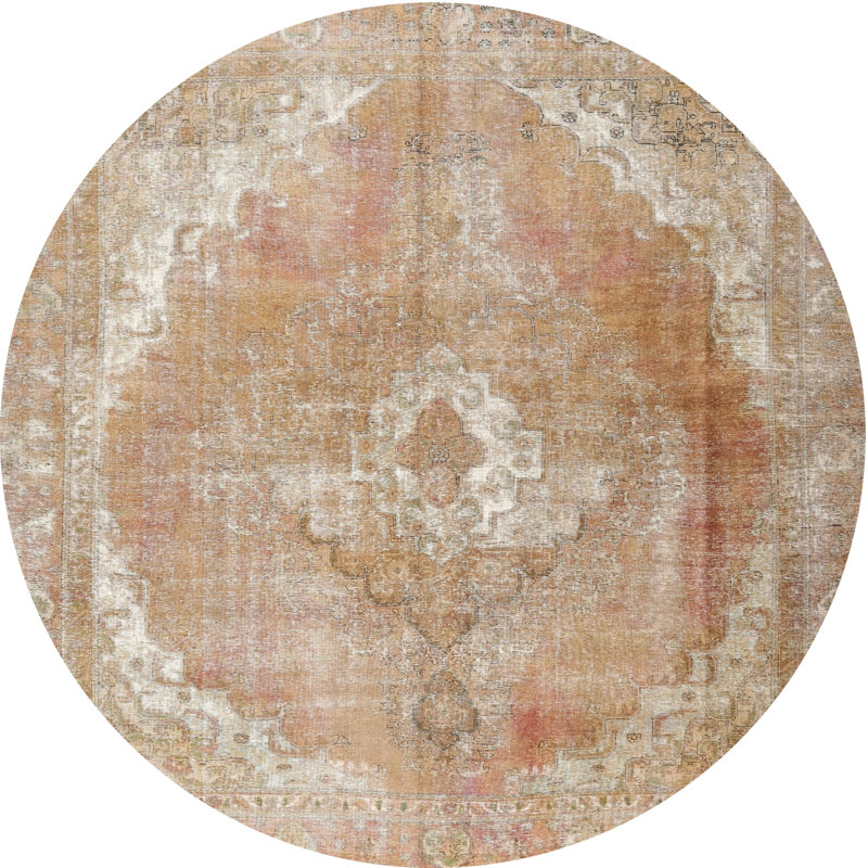 Akanke Oriental Indoor Rug, Round 6'