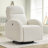 Delba 37"Modern Upholstered Manual Swivel Rocker Glider Recliner with Rounded Armrest and Double Pockets,Nursery Rocker Recliner-427931833-404787446
