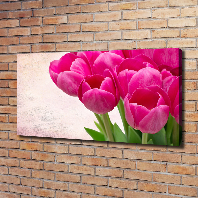 Pink Tulips - Wrapped Canvas Print