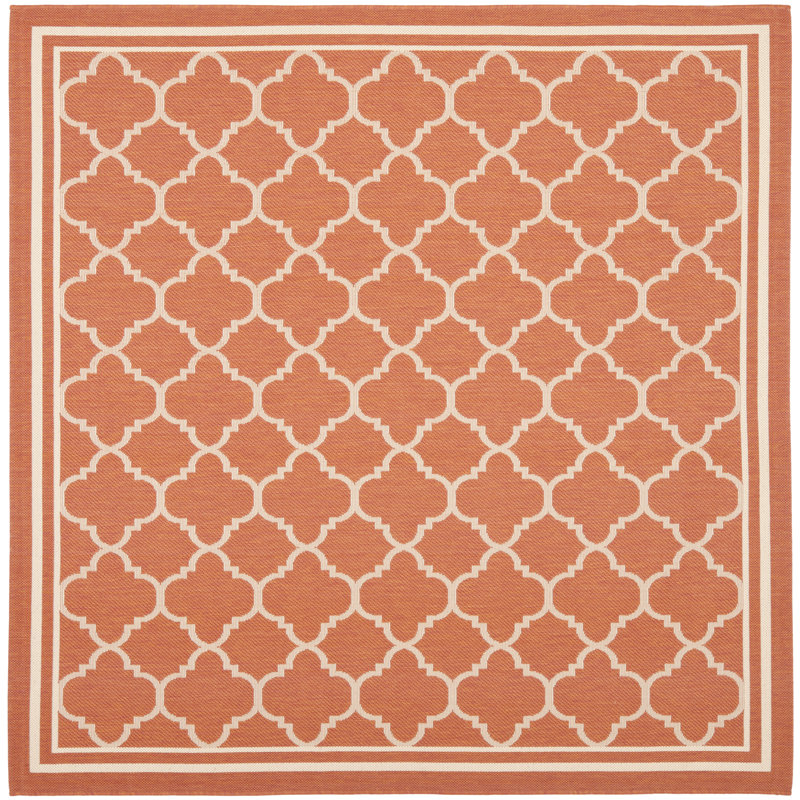 Herefordshire Performance Geometric Indoor/Outdoor Area Rug, Square 7'1