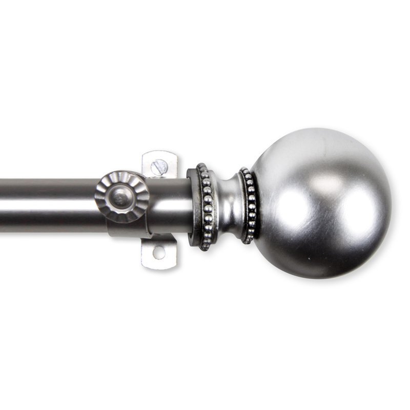 Tringle à rideaux simple ajustable Clerestory, Nickel satiné, 28 po à 48 po (chaque côté)