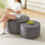 Ensemble de 2 tables basses emboîtables, ensemble de 2 tables basses rondes rembourrées pour le salon, table basse ronde moderne en mousse avec repose-pieds, sans assemblage-130149547