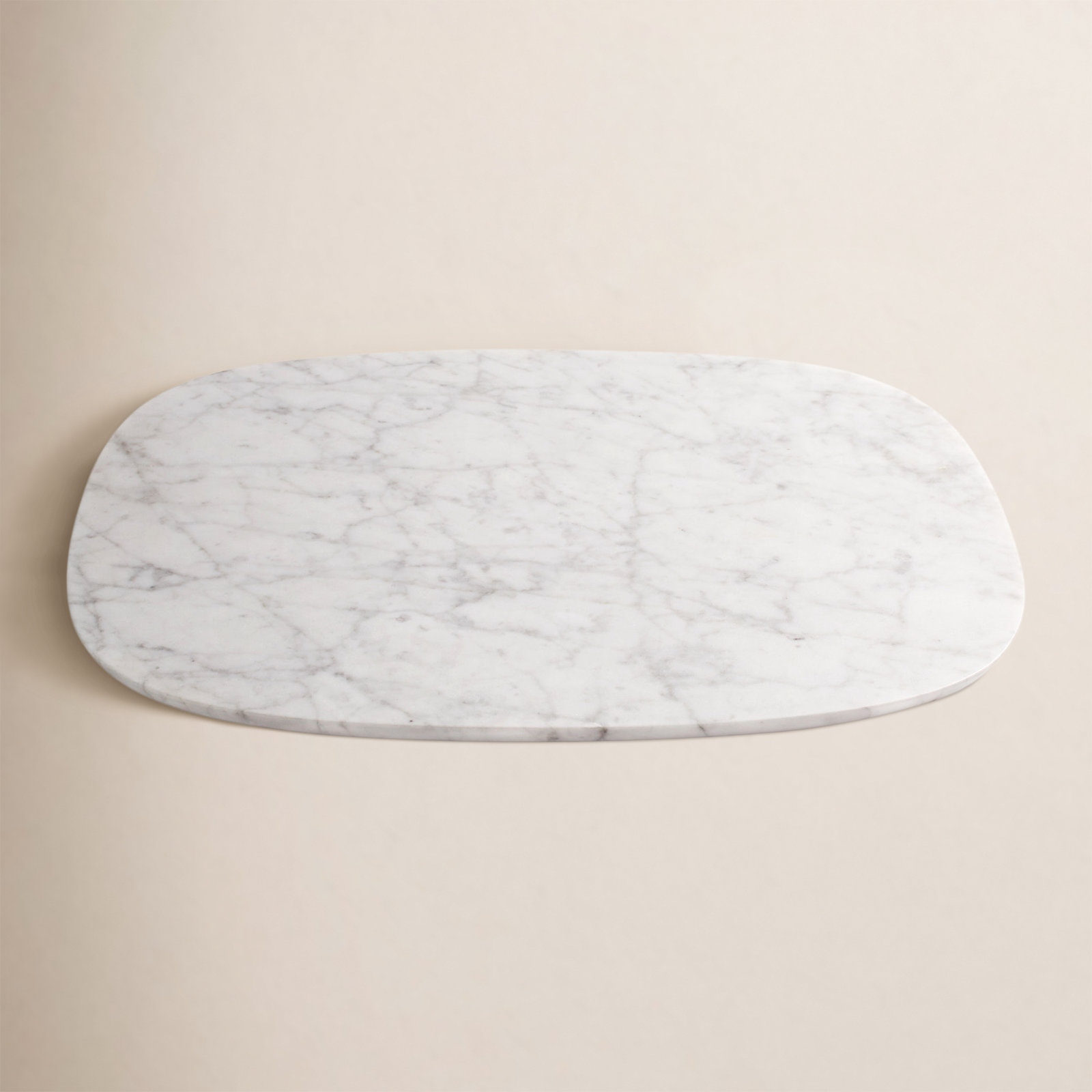 Delicious Modern Marble Tray - Set of 1, 1" H x 16" W x 13" D, White Marble