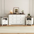 3-piece Bedroom Set, 47.2" 6 Drawer Dresser & Nightstand Set Of 2