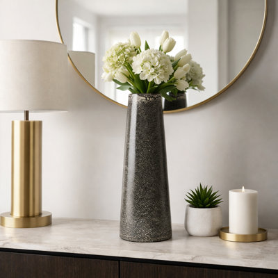 Ceramic Vase with Textured Two-Tone Design