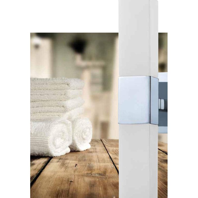Éclairage pour salle de bain 2 lumières avec abat-jour en verre blanc Madison pour salle de bain moderne, Chrome chrome